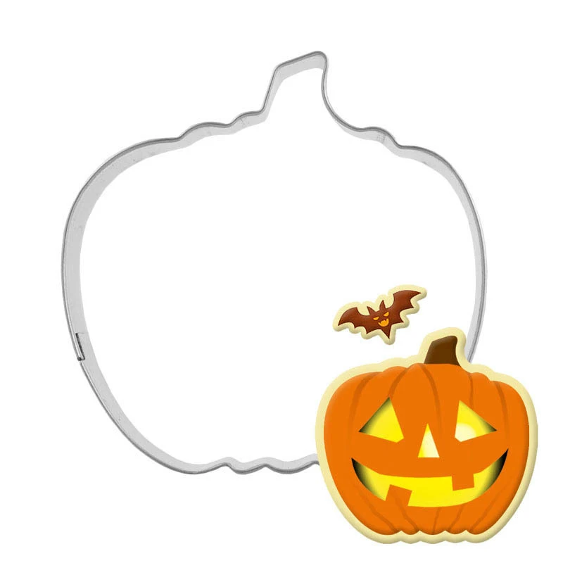 Halloween Pumpkin Cookie Cutter Stainless Steel Biscuit Knife Baking Fruit Kitchen Tools Mold Embossing Printing