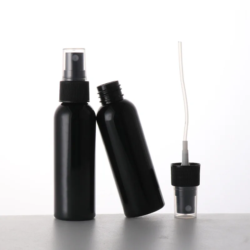 2oz Black Spray Bottles 60ml Small PET Fine Mist Sprayer for Lotion Essence Emulsion Cleaning Detergent 20pcs/lot P292