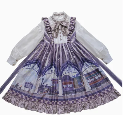 Robe lolita gothique pour filles, tenue mignonne en dentelle, taille haute, imprimé victorien, vintage, kawaii