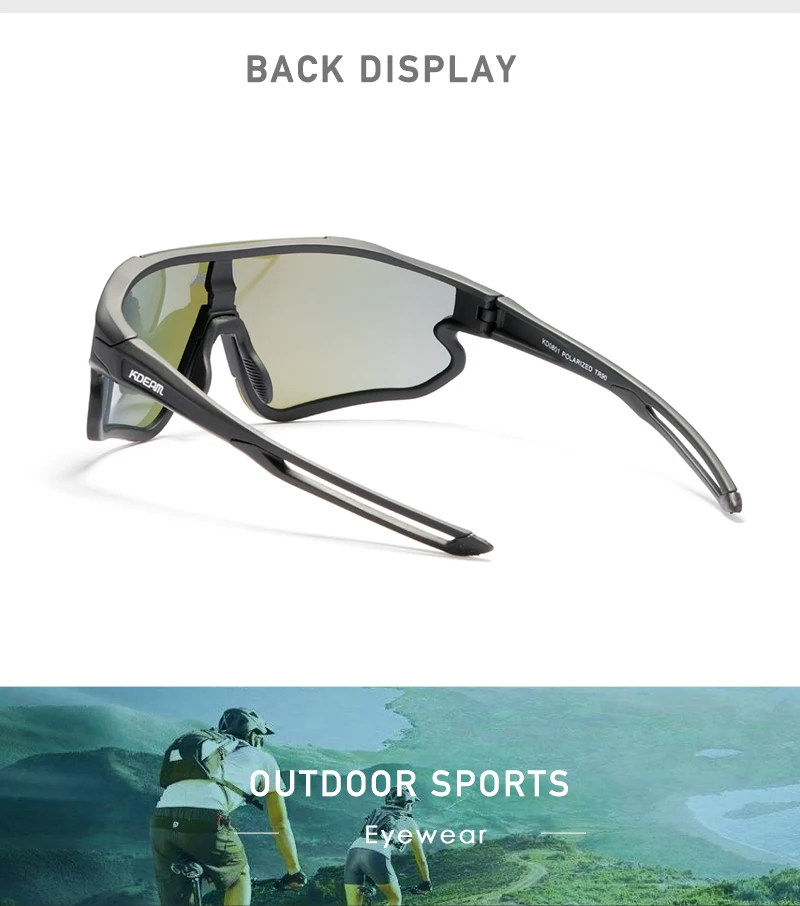 KDEAM Langlebige TR90 Herren-Sport-Sonnenbrille, polarisiert, kratzfest, 1,1 mm dick, Linsenbeschichtung, Sonnenbrille für Herren, KD0801 – Detail 7