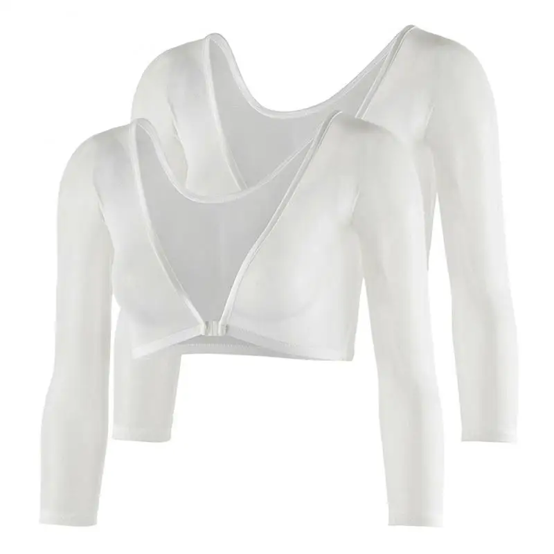 Maternity Net Yarn Bottoming Shirt Slimming Upper Arms Shapers Women Navel Sheer Mesh Sleeves Compression Shirt Chiffon