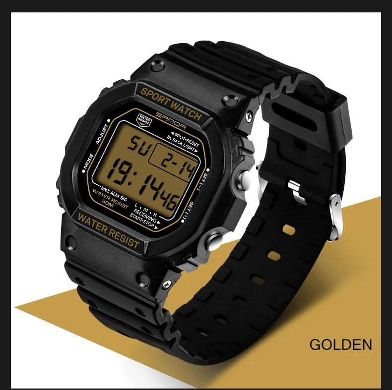 SANDA Digitaluhr Herren Wasserdicht 30M Uhr LED Herren Sport G-Stil Uhr Herren Top-Marke Militäruhren Relogio Masculino – Detail 11