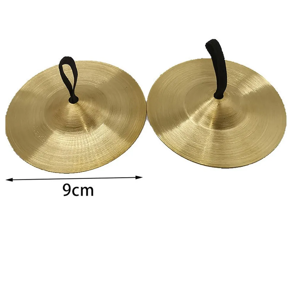 Platillos de percusión para dedo, instrumento Musical de baile, 2 piezas, diámetro de Metal de 5cm, 9cm y 15cm