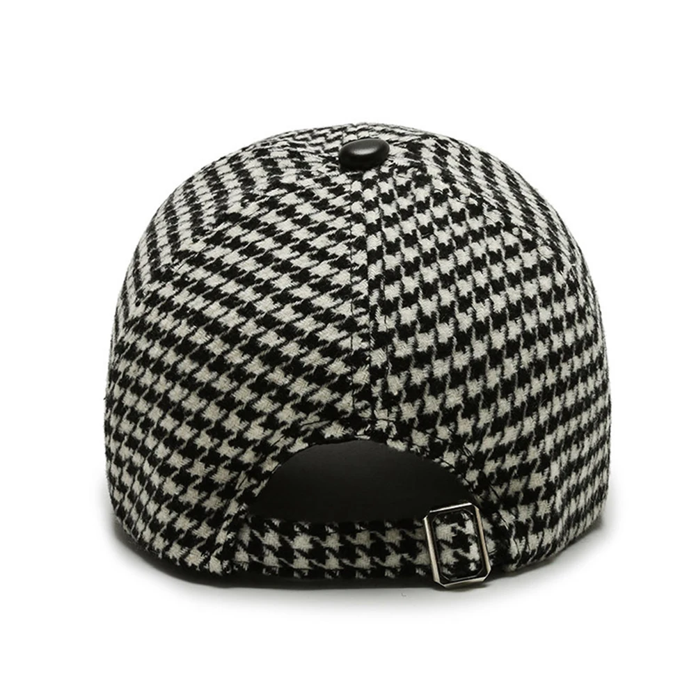 Gorra de béisbol con estampado de pata de gallo para Hombre y mujer, gorro de estilo Retro británico a cuadros, color negro y marrón, 2024