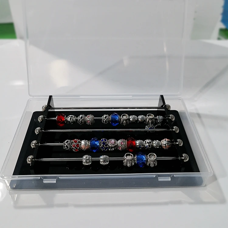 Acrylic Jewelry Charm Beads Storage Box for Trollbeads Bracelet Ring Holder Organizer Tray Diy Finding Display Stand Rack Case