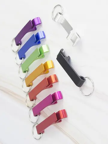 Lot 100pcs Free Customized Aluminium Portable Can Opener Key Chain Ring Can Opener Restaurant Promotion Giveaway  Logo Gifts