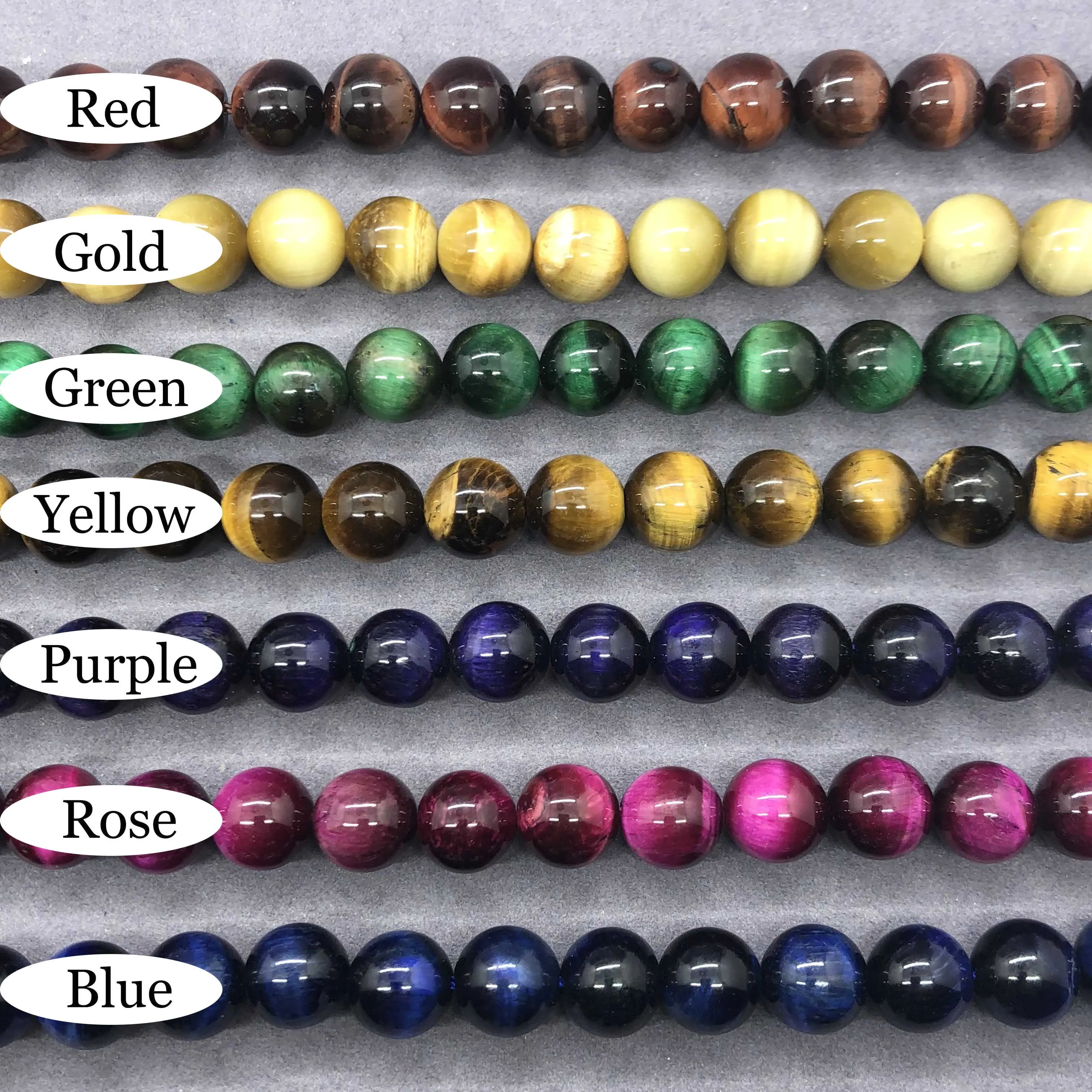 13 Colors Tiger Eyes Beads 4/6/8/10/12/14mm Round Natural Loose Tigerite Stone Bead Diy