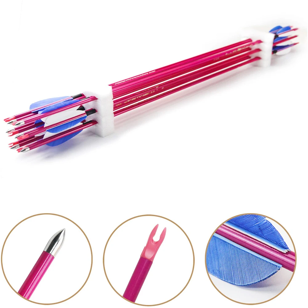 

Pinals Archery Arrows Carbon Spine 400-1000 ID4.2 Shafts Turkey Vanes for Compound Recurve Bow Longbow Hunting Shooting