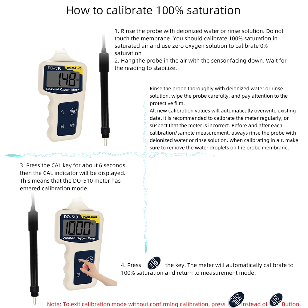 DO-510 Dissolved Oxygen Analyzer Digital Oxygen Concentration Tester ATC DO Detector Water Quality Meter 0.00~19.99mg/L