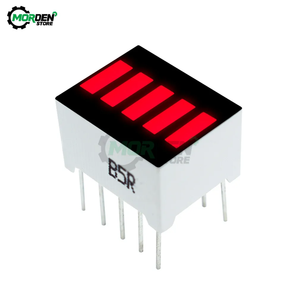 5Pcs/lot 5 Segment Red Color LED Light Lamp 1 Digit Bar LED Display Electronic PCB Board For Arduino