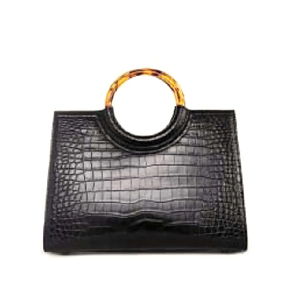 

PUGETE fashion new men crocodile handbag female Circle Handled cross-body bag contracted Female bag women crocodile bag