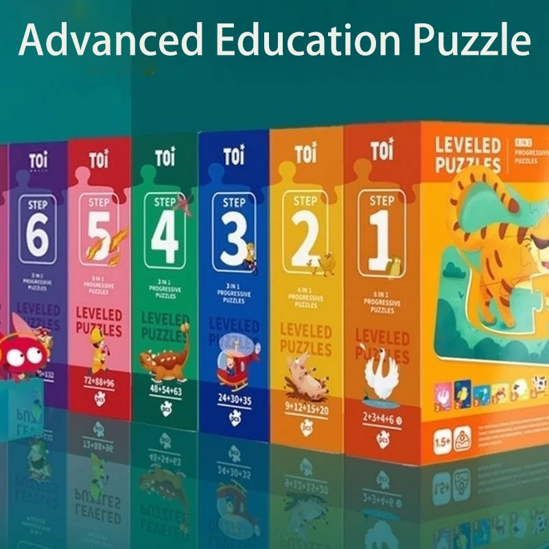 Education Puzzle Children Toys Games Initiation Shape Tangram Animal Baby Paper Embedded Material Jigsaw Learning Montessori