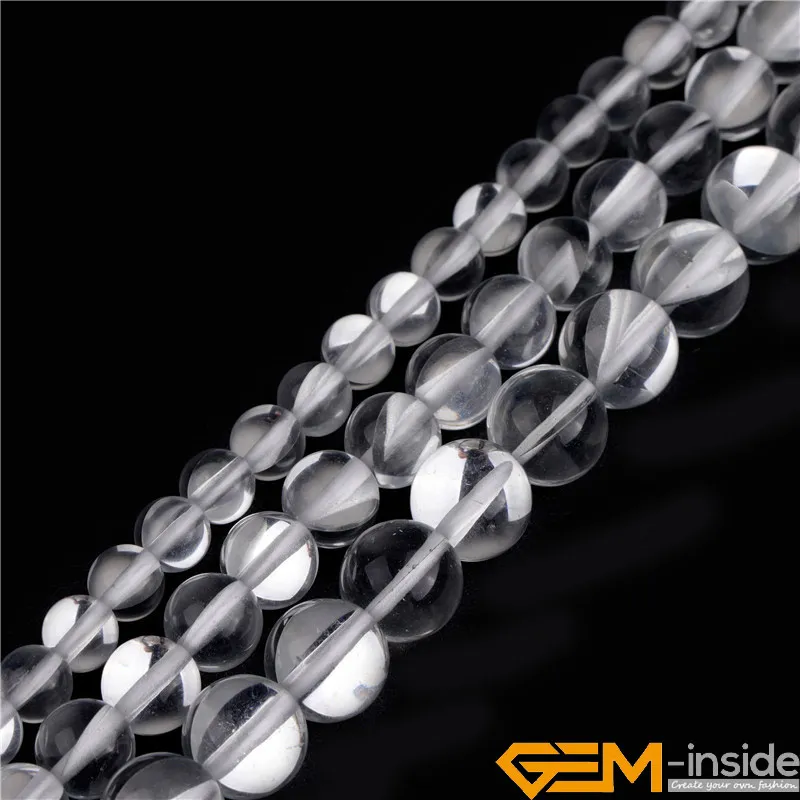 6 8 10mm White Clear Quartzs Crystal Energy Stone Round Spacer Loose Beads For Jewelry Making DIY Bracelet Necklace 15\