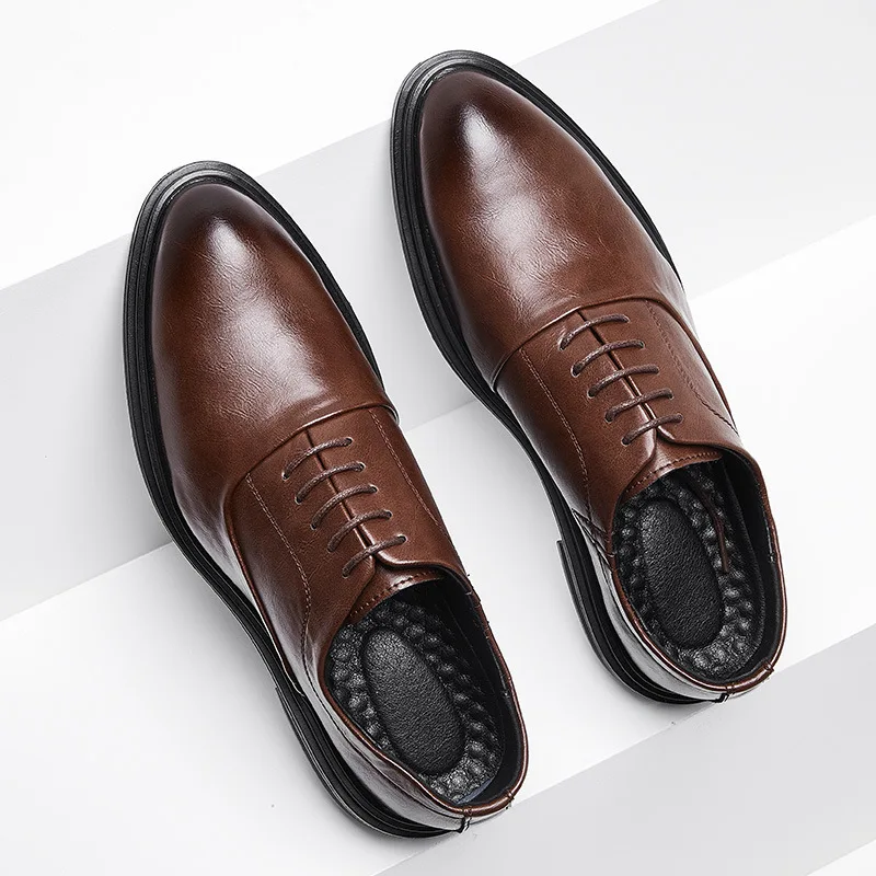 88 Mens Dress Shoes Oxfords Business Office Pointed Black Brown Lace-Up Men\'s Formal Shoes Wedding shoes