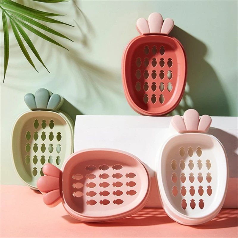 

Cute Carrot Soap Box Bathroom Dish Plate Case Portable Soap Box Soap Rack Home Shower Travel Hiking Holder Container