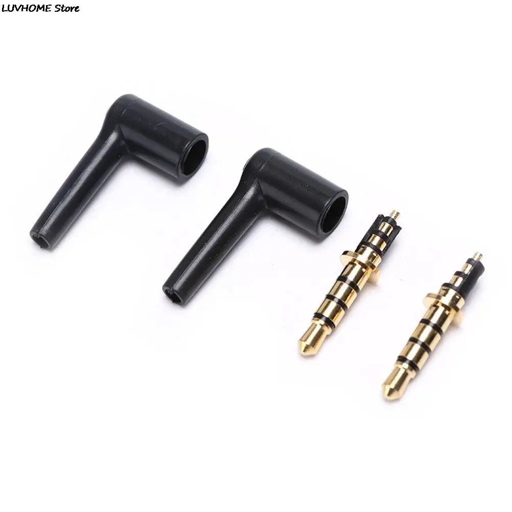 Male 90 right angle degree Jack Soldering 3/4 Pole 3.5mm L-shaped stereo headphone Plug Repair Earphones