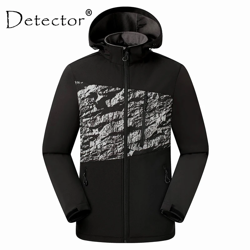 

Detector Men Camouflage Hiking Jacket Waterproof Thermal Tactical Softshell Jacket Camping Fishing Climbing Raincoat Windbreaker