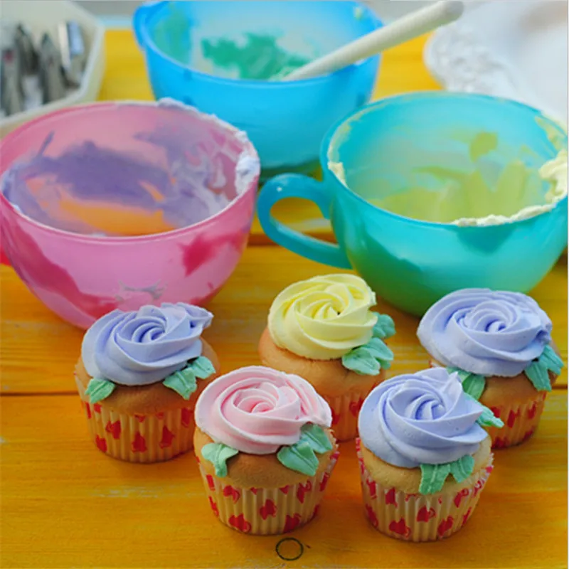 

1Pc Butter Cream Bean Mixing Bowl Dessert Pastry Cupcake Butter Mixture Cup Color Matching Cake Decor Tool