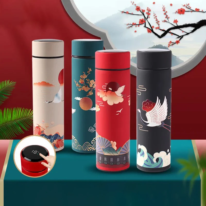 

Stainless Steel Vacuum Cup, Exquisite Illustration Style, High-End Display Temperature, Stylish Appearance