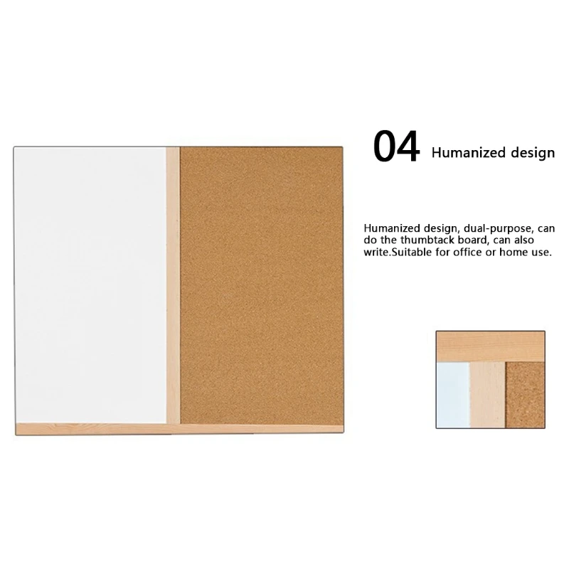 Cork Message Board, Wood Frame Whiteboard Drawing Board, 30 * 40cm /40*60cmCombination, Magnetic Notice Marker Board