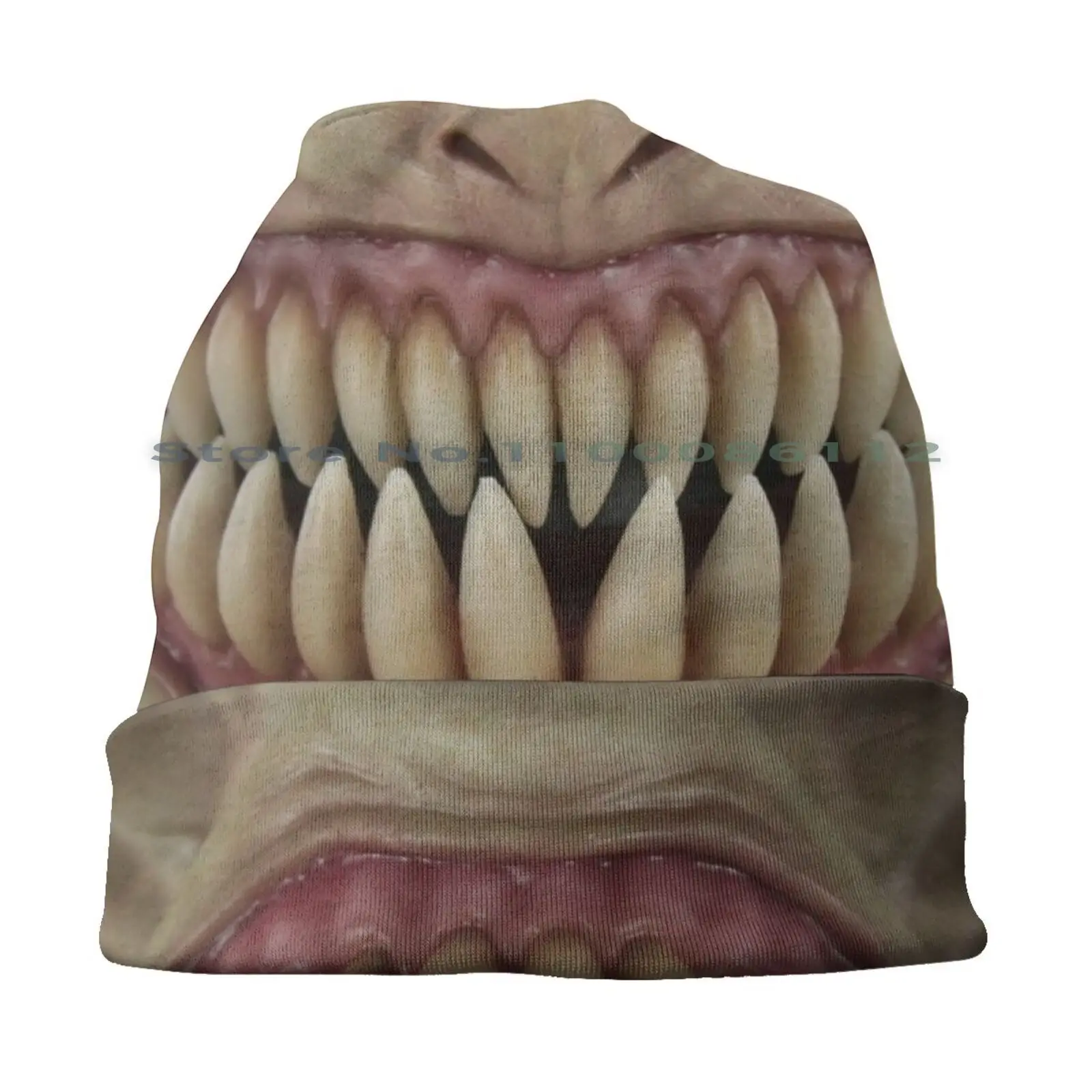 The Stalker Beanies Knit Hat Composite Effects Cfx Masks Silicone Mask Stalker Big Mouth Teeth Chompers Smile Baraka Slasher