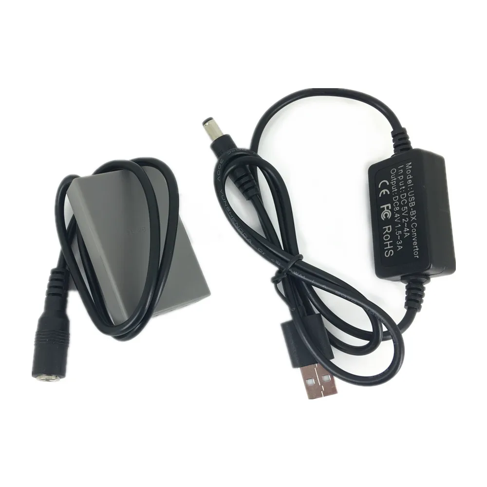 BLS-5 Dummy Battery + USB Adapter Charging Cable for Olympus E-P1 E-P2 E-P3 E-PL1 Cam Power Bank as PS-BLS5 BLS5 BLS-50 BLS1