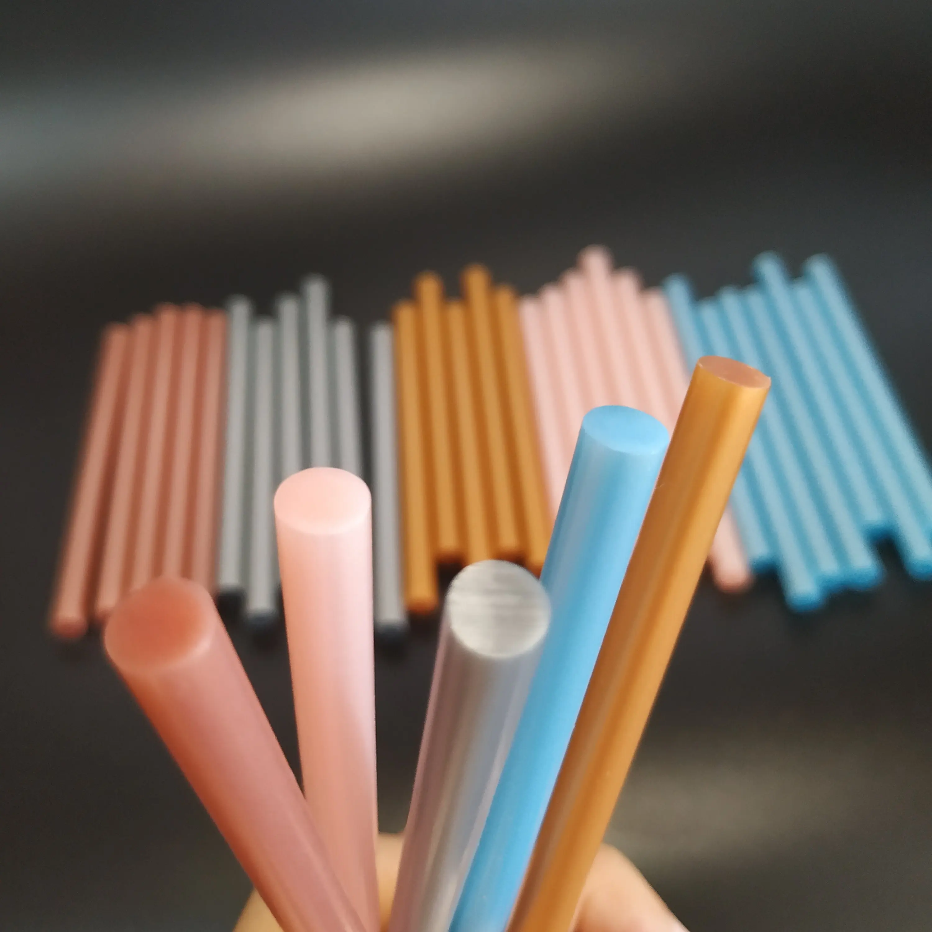 50pcs Hot Melt Glue Metal Metallic Golden Silvery Pink Blue 5-Color Mix Glue Stick High Viscosity Adhesive 7*100mm