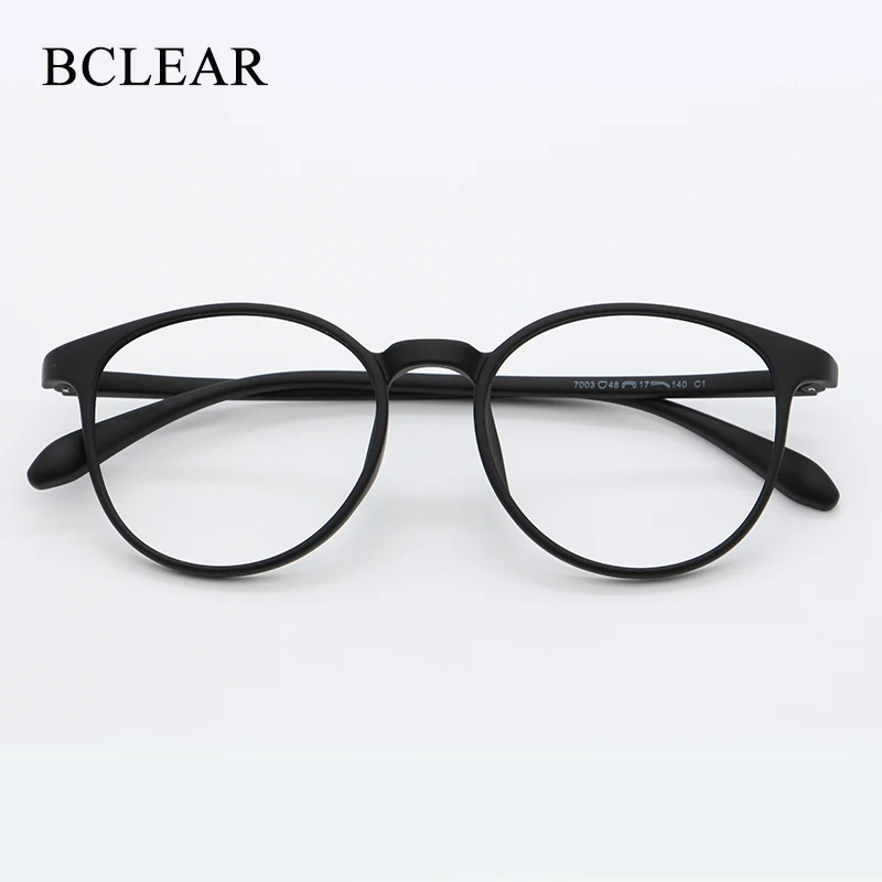 

BCLEAR 2021 New Arrival Unisex Ultra Light TR90 Retro Eyeglasses Frames Women Fashion Round Spectacle Prescription Frame Myopia