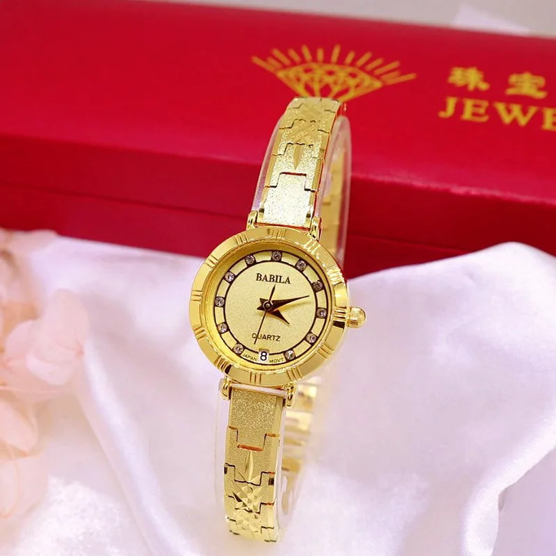 Hot Style Restoring Ancient Ways of 18K Gold Placer Gold Vietnam Small Dial Calendar Not Rub Strong Waterproof Luxury gold Watch