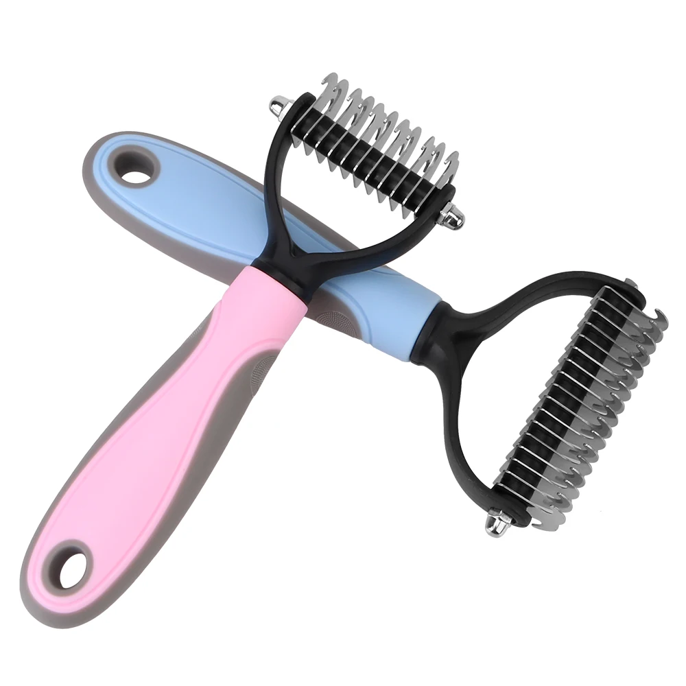 Pet Hair Remover Brush Dogs Fur Trimming For Matted Long Hair Curly Pet Deshedding Cat Brush Pet Grooming Tool