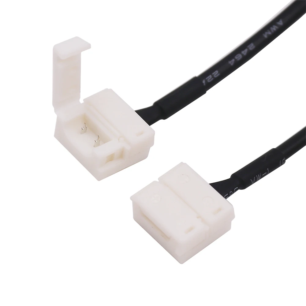 1/5pcs 2 pin Connector Cable 5.5*2.1mm Jack 2 Pin Connector Solderless for 10mm PCB DC5V DC12V Single Color LED Strip Light