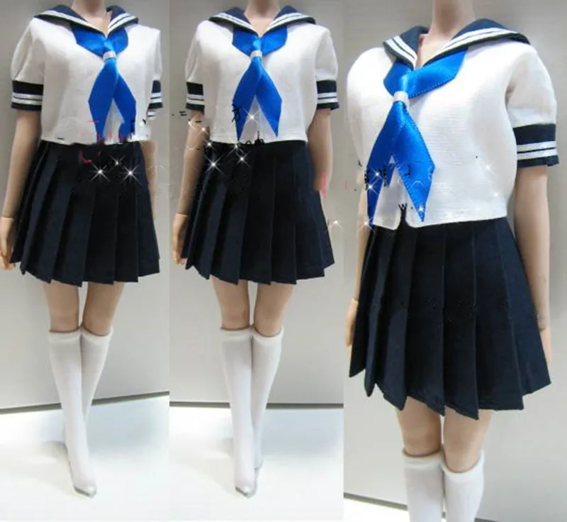 1/6 Scale Japanese School Student Pleated Skirt Female Figure Sailor Suit Uniform Accessories Model for 12'' Action Figure