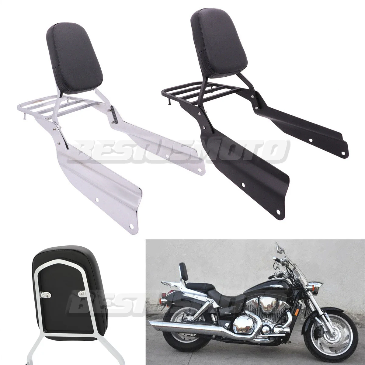 

Motorcycle Passengers Backrest Sissy Bar Luggage Rack For Honda VTX1300 2003-2006 VTX1800 2002-2008 VTX 1300 1800 R/S/N