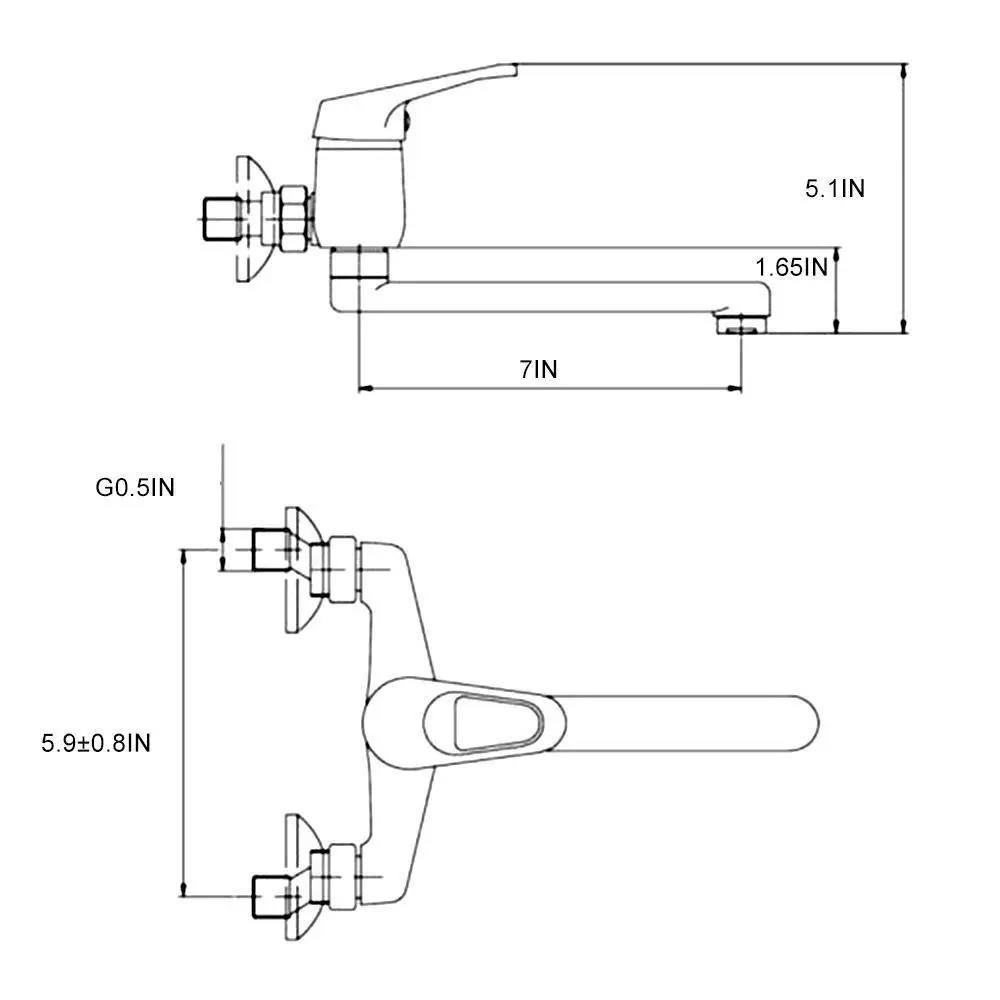 Kitchen Faucet Mixers Wall Mounted Single Handle Mixer Tap Sink Faucet Rotation Hot Cold Water Mixer Mop Pool Tap Basin Faucet