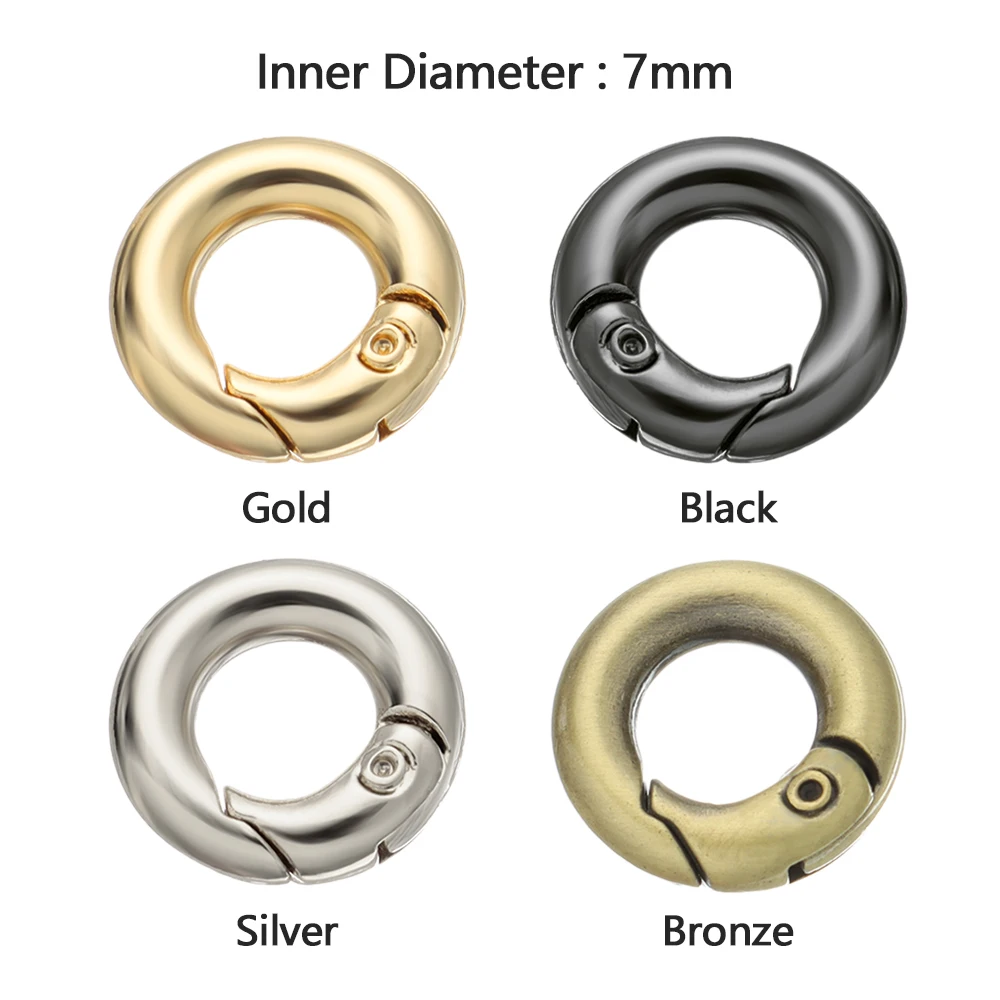 4Pcs Metal O Ring Spring Clasps Openable Round Carabiner Keychain Bag Clips Hook Dog Chain Buckles Connector For DIY Jewelry