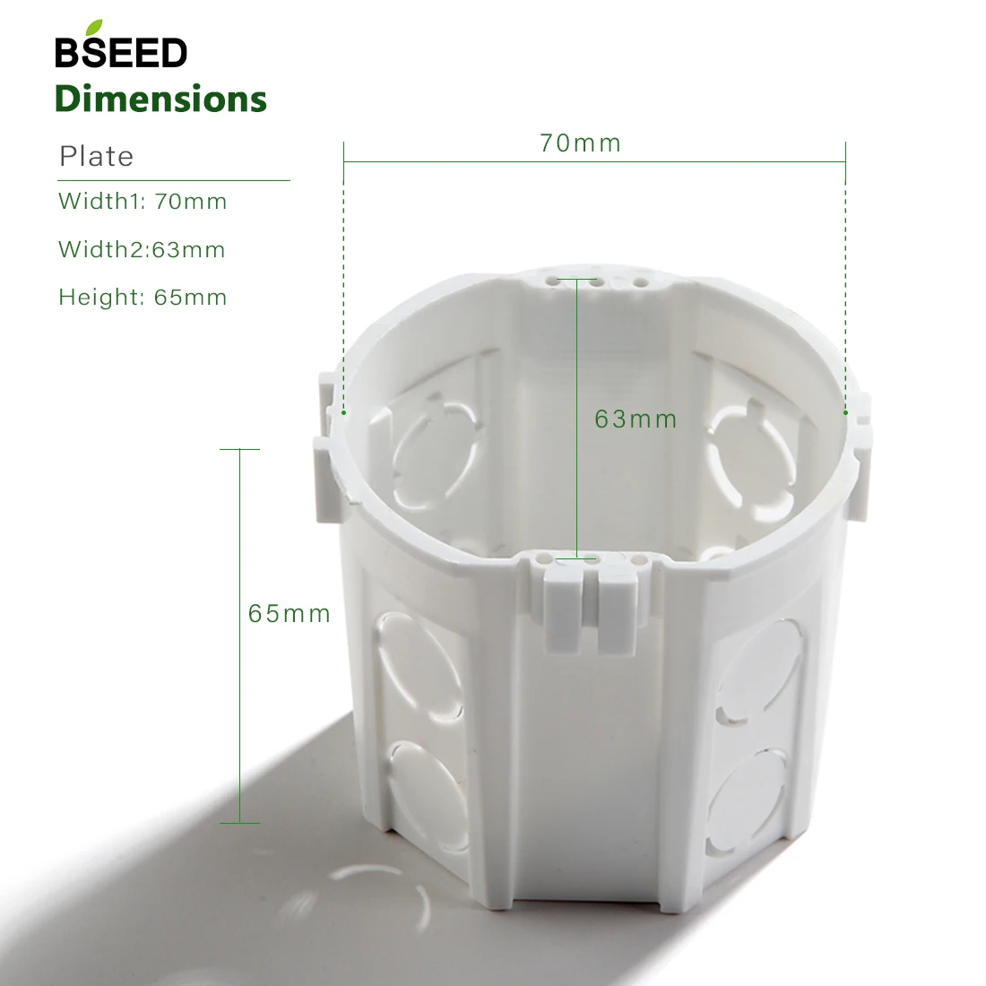 Bseed New Wall Mounting Box Internal Cassette White Box 70*65mm For EU Standard Switch and Socket