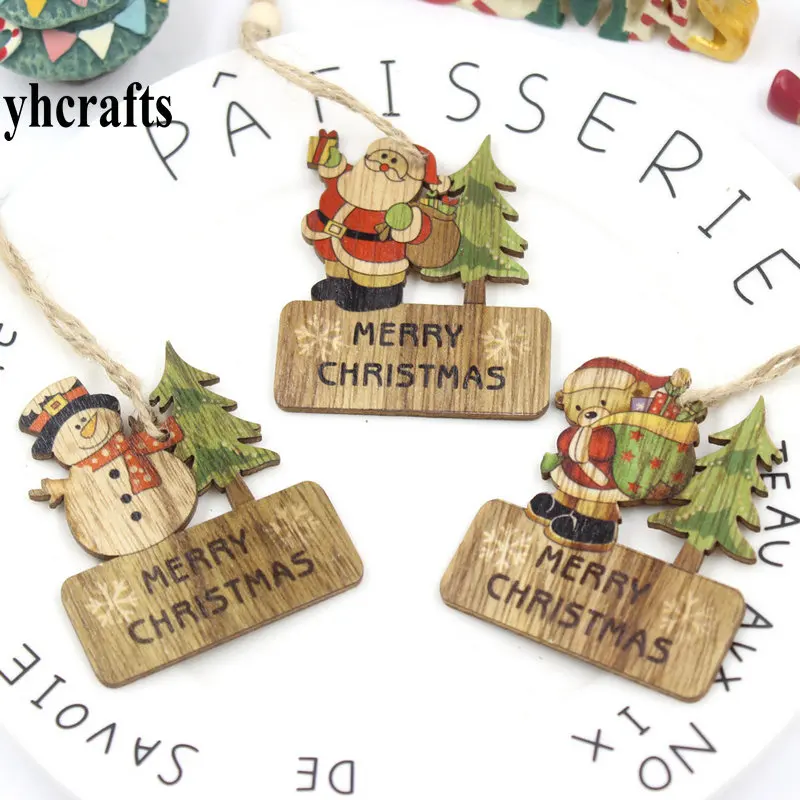 5-6PCS/LOT.Merry christmas tree hanger Santa Snowman xmas pendant Decorate gifts party favor Ornaments Kindergarten decoration