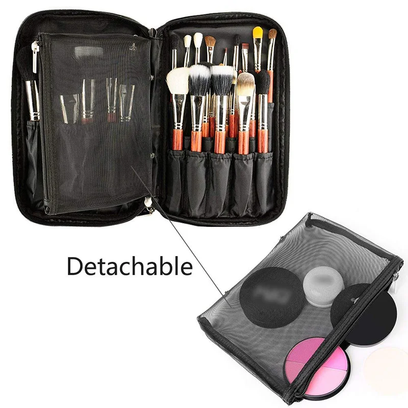 Women Professional Beautician Cosmetic Bag Makeup Brush Organizer Beauty Case Travel Toiletry Storage Box Make Up Tool Handbag