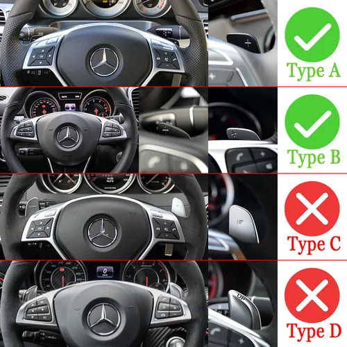 Imagen 2 del producto Para Mercedes Benz Clase A B W447 W176 W246 MB SLK R172 CLA C117 GLA X156 paletas para volante de coche accesorios extensores de palanca