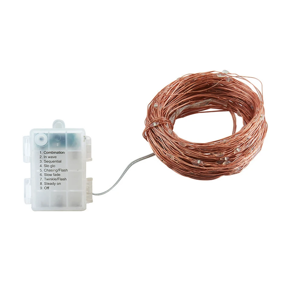 DC4.5V LED Copper Wire Lamp Remote Control 8 Flashing Mode Battery Box Copper Wire String Lights Christmas Decoration Lights