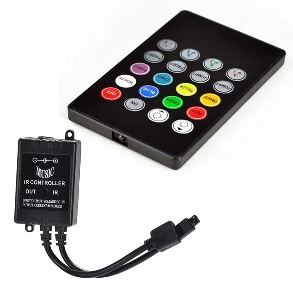 20 Keys Music Voice Sensor Controller Sound IR Remote Control Practical Home Party RGB 3528 5050 LED Strip light RGB Controllers