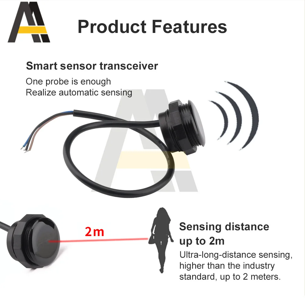 XKC-KD200 XKC-001A-T Active Infrared Sensor Intelligent Sensor Switch DC 5V-24V Photoelectric Human Distance Measurement Sensor