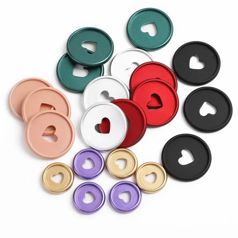 50/100 Chiếc Mờ Trái Tim Chất Kết Dính Đĩa Cho Máy Tính Xách Tay 24Mm Diy Nhà Quy Hoạch Đĩa Rời Lá Nấm Chất Kết Dính Nhẫn Thêu Sò a20-S7