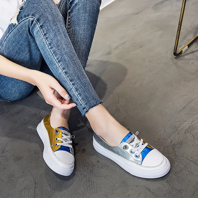 Large size 42 New Spring Autumn Lace-up Leather White Shoes Women's Casual Sneakers Shallow Mouth Woman Single Shoes
