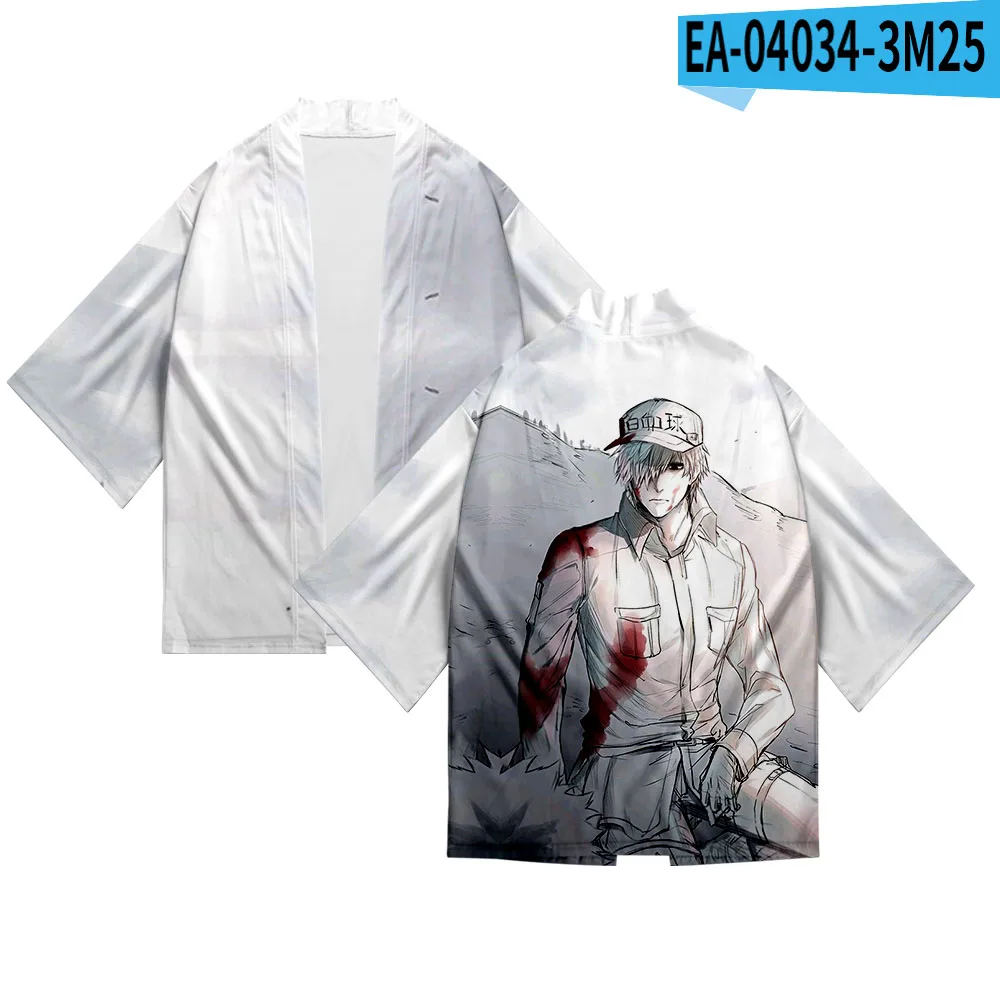 

Cells at Work! 3D Printing Japanese Anime Kimono Haori Yukata Women/Mens Fashion Summer Casual Cool Short Sleeve boys Cardigan