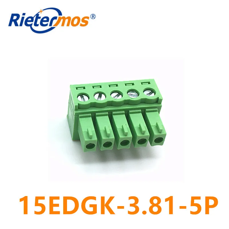 100PCS 15EDGK-3.81-5P  15EDGK  3.81mm Pitch 5 Pin Straight Screw Pluggable Terminal Block Plug Connector