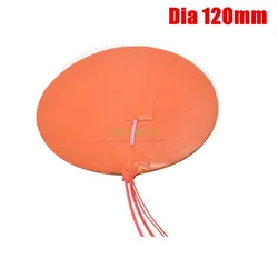 Dia 120mm 50W  Round Circular Silicone Heater HeatBed Heating Pad with Thermistor Delta kossel 3D Printer parts