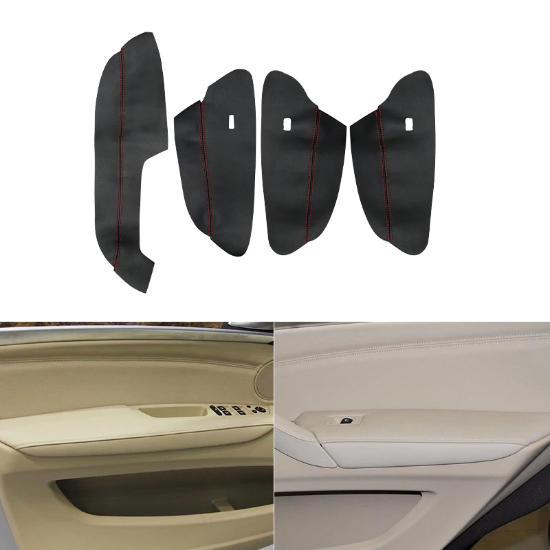 

4pcs Microfiber Leather Only LHD Car Styling Door Armrest Panel Cover Trim For BMW X5 E70 2007 2008 2009 2010 2011 2012 2013