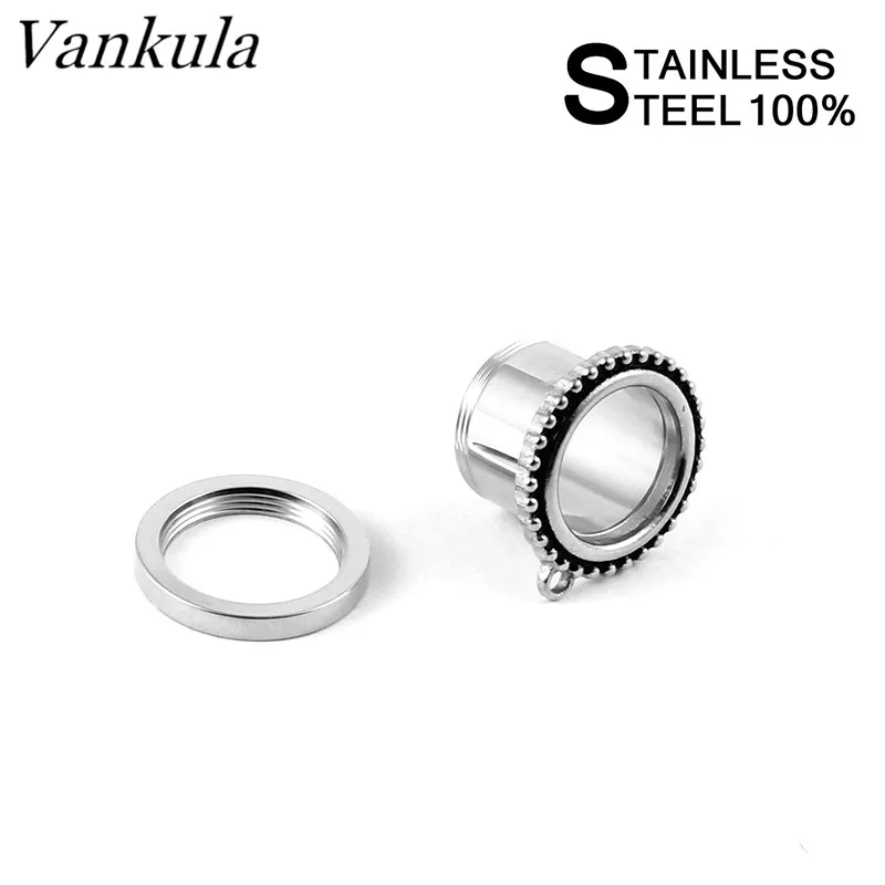 Vankula 316L Stainless Steel DIY Ear Flesh Tunnels Body Piercing Fashion Jewelry Body Jewelry Earrings Expander Pair Selling