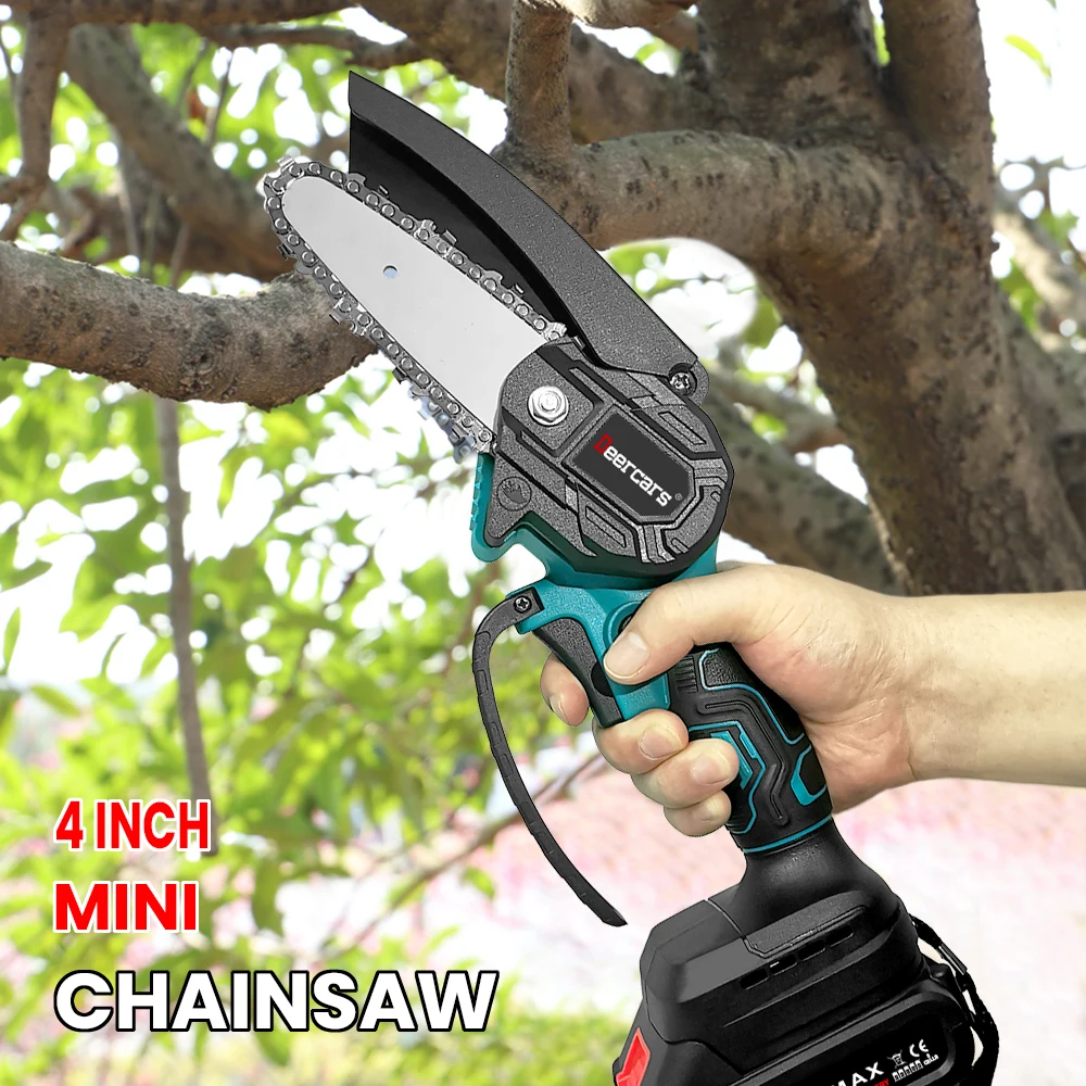 21V Portable Wood Cordless Chainsaw Mini Battery Tree Cutter Wireless Electric Saw 100mm Recharge Home DIY Garden Power Tools